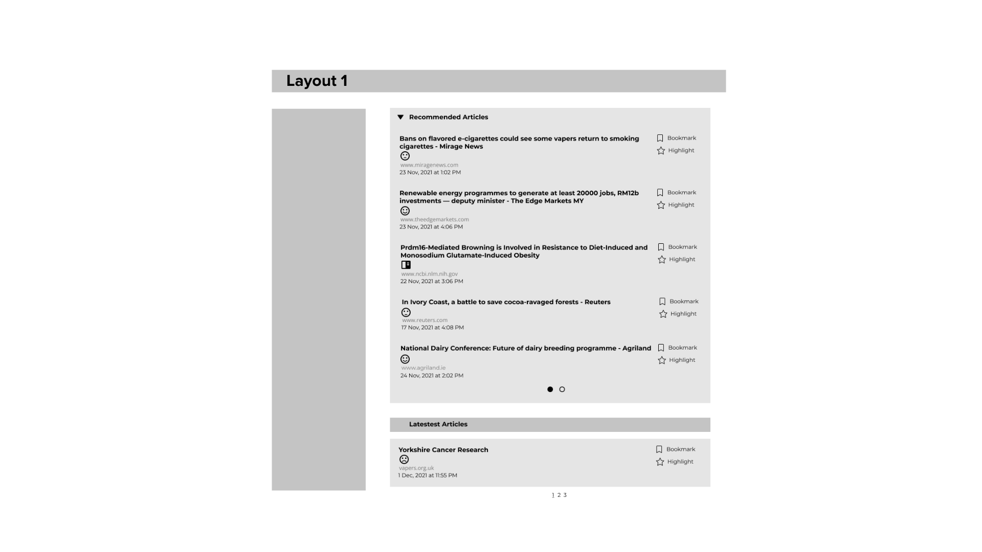 Media feed prototype Layout 1