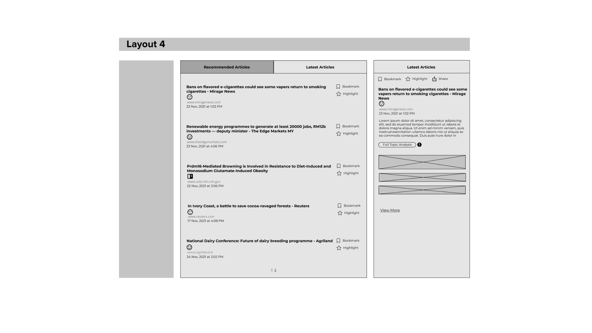 Media feed prototype Layout 4