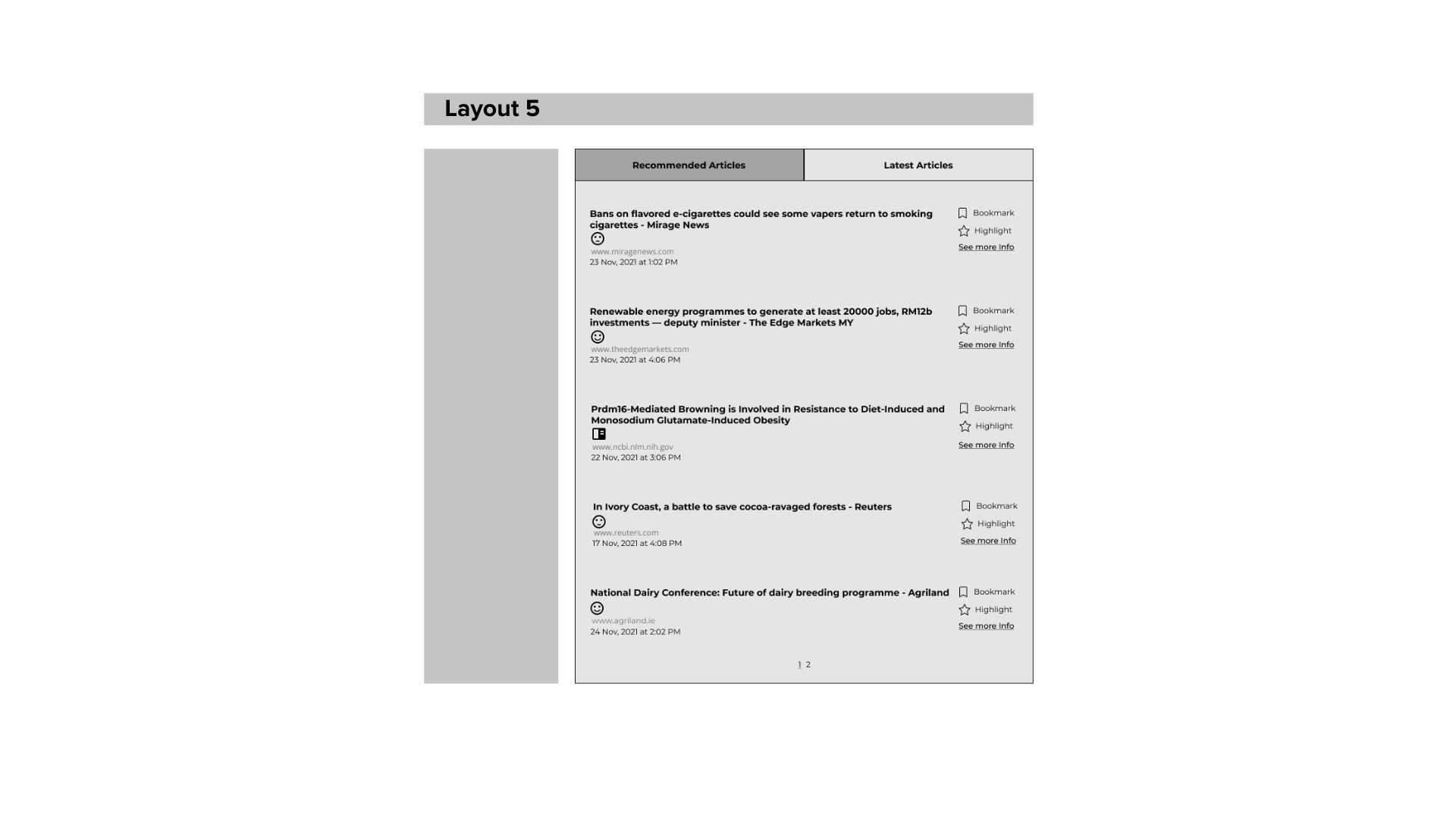 Media feed prototype Layout 5